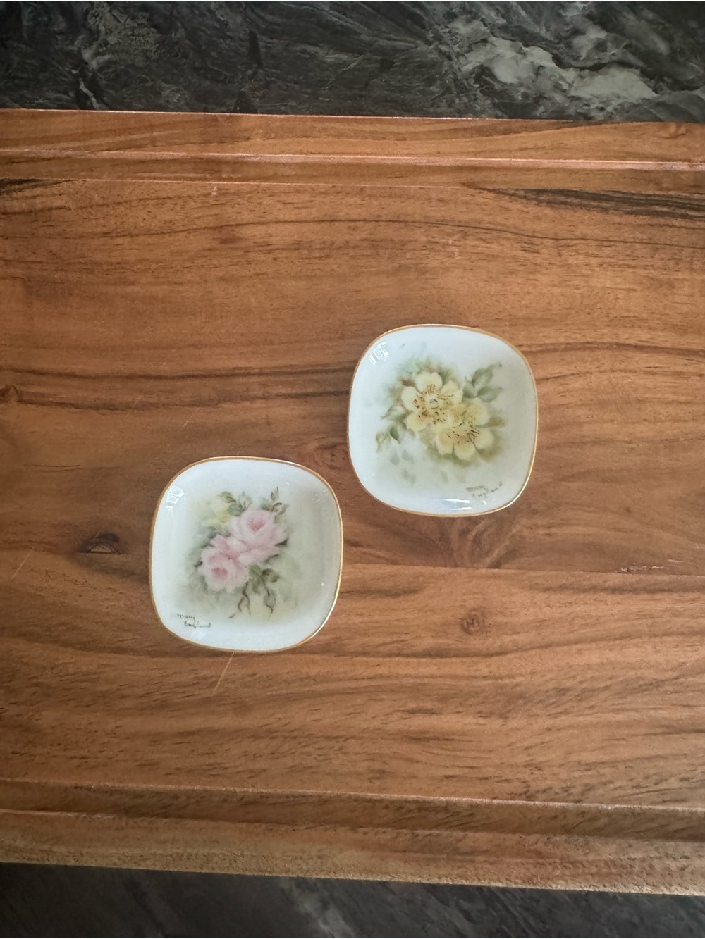 Vintage Hand Painted Porcelain Butter Pats